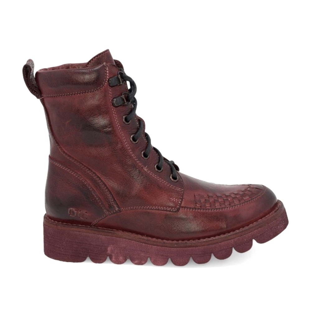 BED STU Boots RARE MERLOT ELISHA II Leather Moto Red Burgundy Black Size 7.5 - Picture 4 of 14